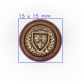 Knoop met Schild Ontwerp - 15 mm met Gouden Accent Knopen KNP00194